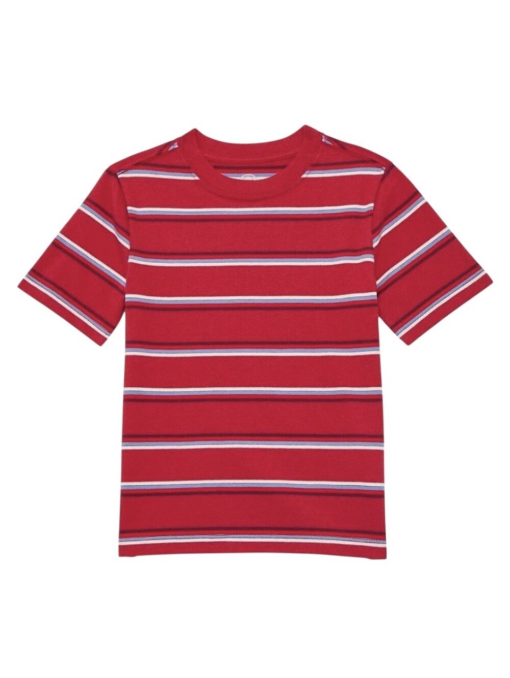 Wonder Nation Boys Short Sleeve Stripe T-Shirt, in Red w/ Stripes, Size: Large.